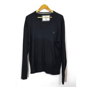 American Eagle Outfitters Pullover Black Sweater XL Pre-Owned with faded area